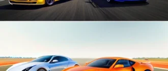 Сравнение новых спортивных моделей: Model A, Model B, Model C на трассе с динамическими показателями скорости и управляемости