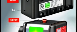 Illustration of electric vehicle battery safety features, thermal monitoring and fire suppression system
